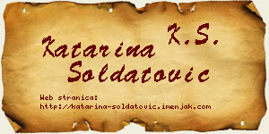 Katarina Soldatović vizit kartica